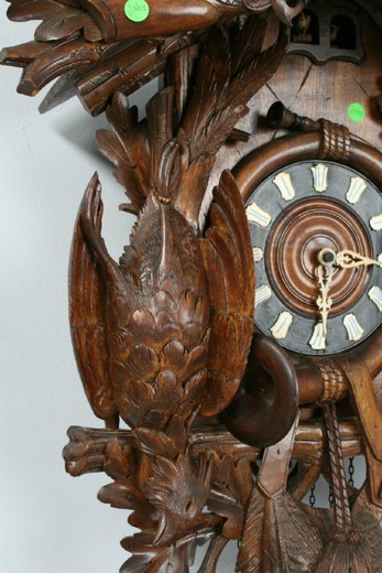 винтажные часы черный лес, орех, 20 век