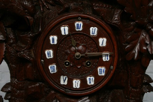 старинные часы черный лес из ореха, конец 19 века