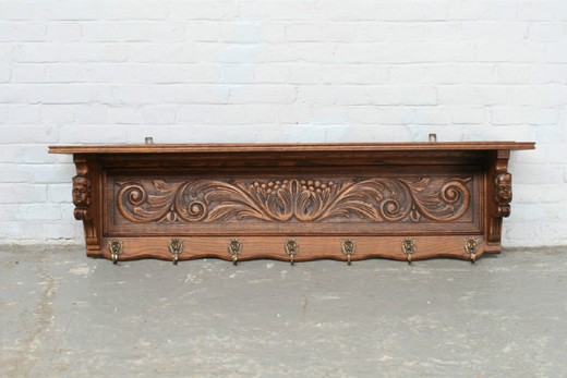 антикварная мебель - настенная вешалка из дуба, 20 век