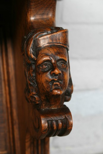 старинная мебель - настенная вешалка из дуба, 20 век