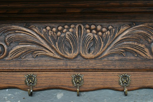 винтажная мебель - настенная вешалка из дуба, 20 век