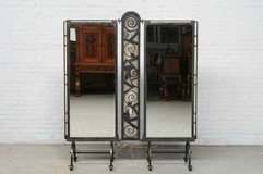 Mirror Art Deco Belgium Iron 1930