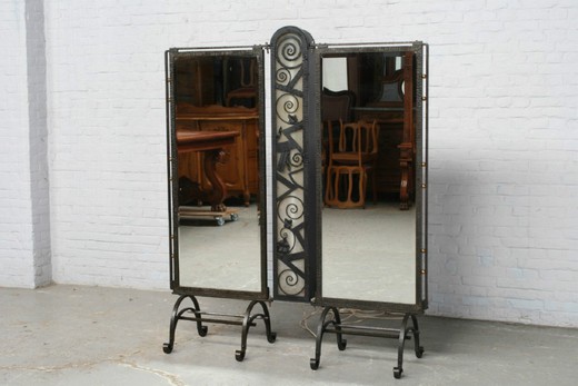 старинное зеркало арт-деко из чугуна, 20 век