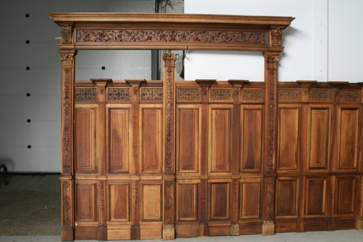 мебель антик - стеновая панель из ореха в стиле ренессанс, 19 век