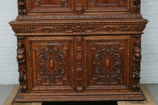 винтажный кабинет ренессанс из дуба, 19 век