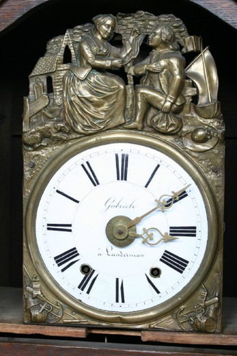 винтажные напольные часы из дуба, 19 век
