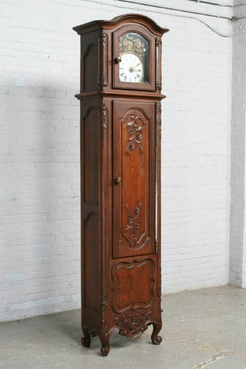большие напольные часы из дуба, 19 век, антиквариат