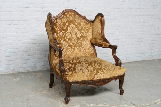 винтажное кресло в стиле людовик 15 из ореха, 1900 года