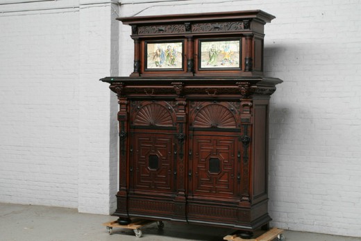 старинная мебель - буфет ренессанс из ореха, конец 19 века