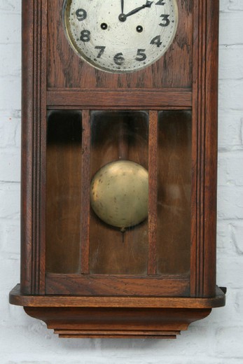 антикварные часы из дуба в стиле ар деко, 20 век