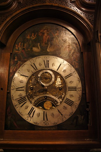 большие антикварные часы, 19 век, бронза и дерево