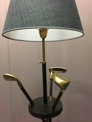 старинная лампа гольф клуб из бронзы