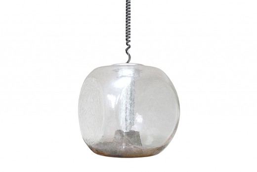 старинный светильник шар из металла и стекла, 20 век