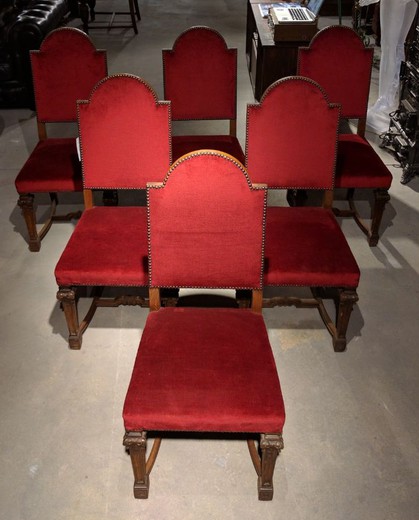 антикварный гарнитур из 6 стульев льеж, 20 век