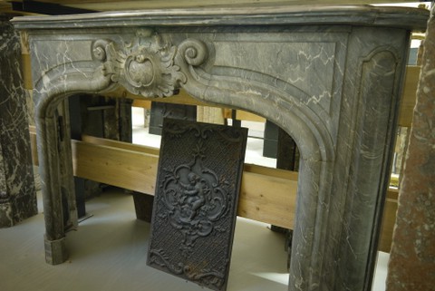 антикварный каминный портал людовик 15, 18 век