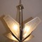 antique bronze and molded glass chandelier by Degue