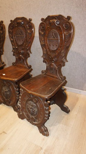 старинные стулья ренессанс из ореха, 19 век