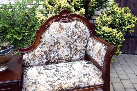 винтажная мебель - кресло с тумбой в стиле людовик 15