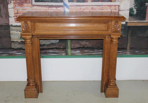 antique wood fireplace