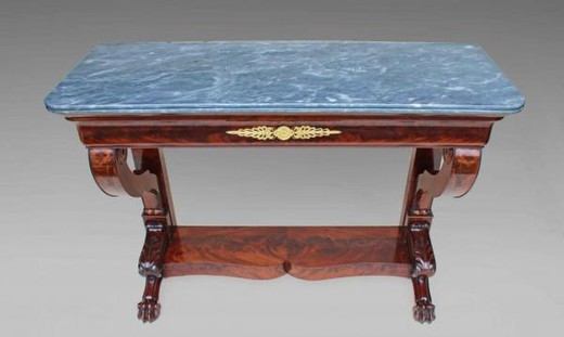 antique wooden and marble console