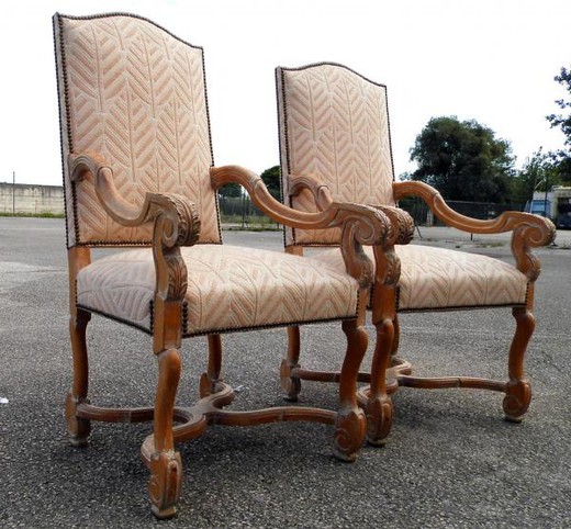 antique furniture pair of armchairs Louis 13