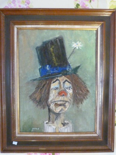 антикварный портрет клоуна