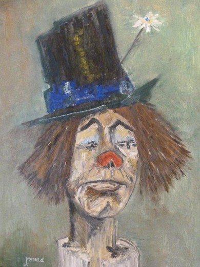 старинный портрет клоуна