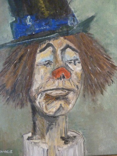 винтажный портрет клоуна