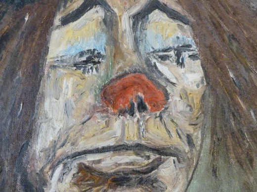 old painting of clown 