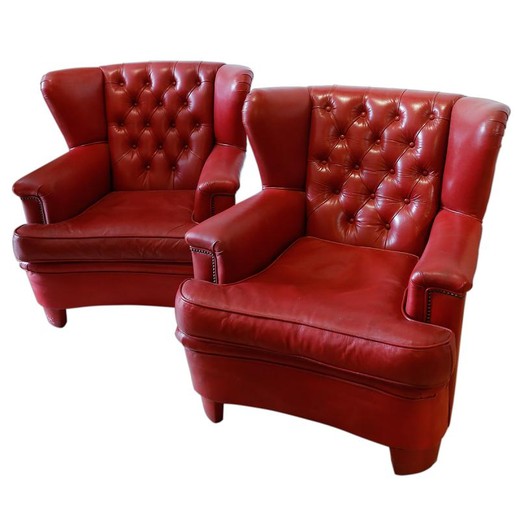 antique furniture leather armchairs