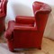 pair leather armchairs