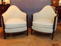 pair art-deco armchairs