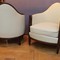 pair art-deco armchairs