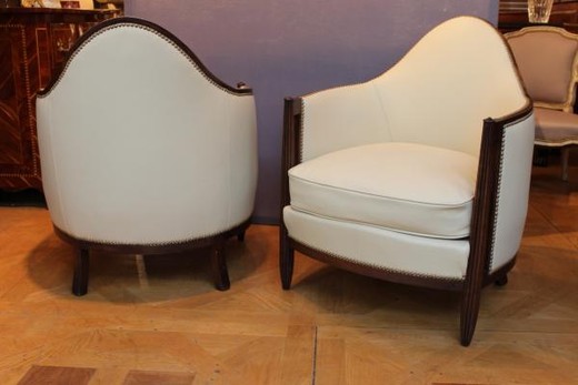 old furniture pair art-deco armchairs