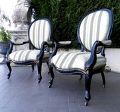 antique napoleon III armchairs