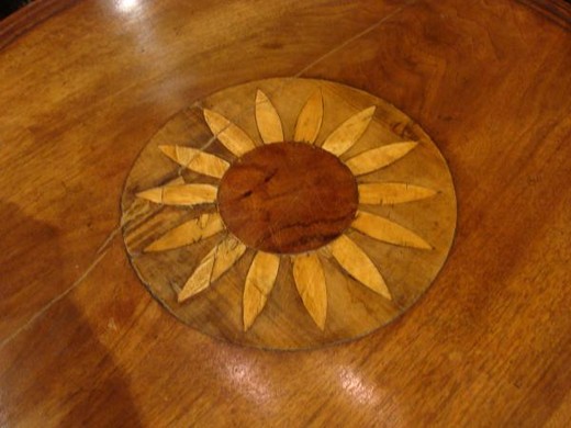 old furniture round table in walnut louis philippe