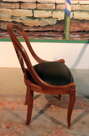 антикварный набор стульев ампир из красного дерева