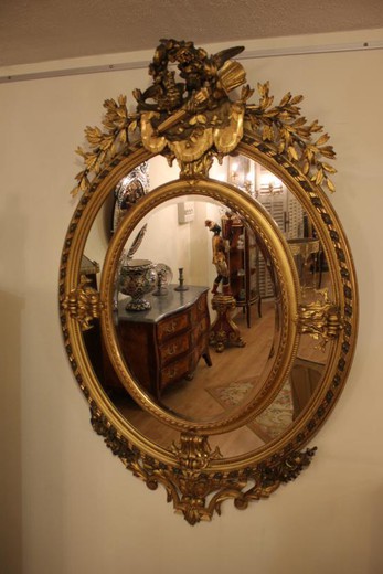 антикварное зеркало в стиле наполеон 3
