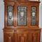 Antique buffet with leaded stained glass