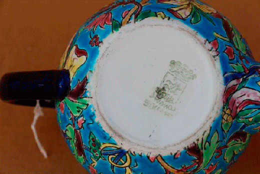антикварный расписной чайник, 19 век, эмаль