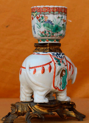 старинная чашка со слоном в китайском стиле