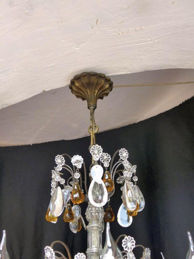 антикварная люстра из латуни и бронзы, 20 век