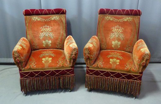 антикварная мебель - парные кресла арт-деко