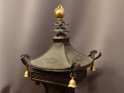винтажная бронзовая пагода, 19 век