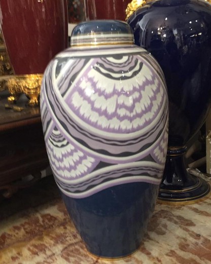 антикварная фарфоровая ваза в стиле арт деко
