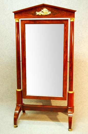 антикварная мебель - зеркало в стиле ампир из красного дерева