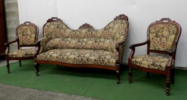 Antique suite of furniture 3 pieces in mahogany woo