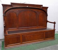 antique renaissance oak hall bench