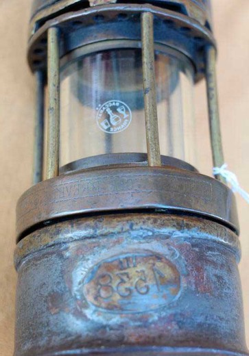 винтажная шахтерская лампа индастриал, 20 век