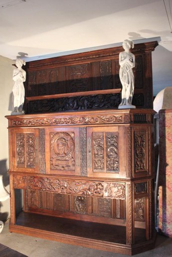 антикварная мебель - комод из дуба, ренессанс, 19 век